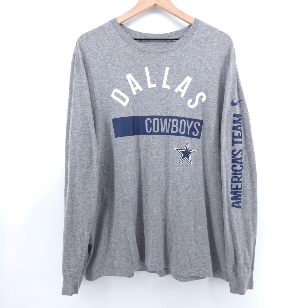 Nike Mens Long Sleeve Dallas Cowboys XL Grey Americas Team NFL Shirt